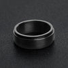 Black Enamel Stainless Steel Spinner Center Ring / SRJ2572-stainless steel good for jewelry- stainless steel jewelry for women- womens stainless steel jewelry- stainless steel cleaner for jewelry- stainless steel jewelry wire