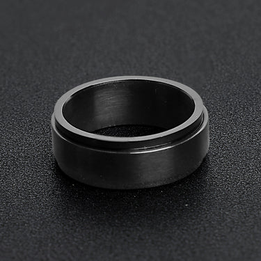 Stainless Steel Black Enamel Spinner Ring Lifestyle