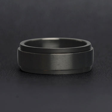 Stainless Steel Black Enamel Spinner Ring Lifestyle
