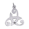 Sterling silver Viking Odin's horn Celtic pendant, back view.
