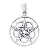 Sterling silver seed of life pentagram star pendant, back view.