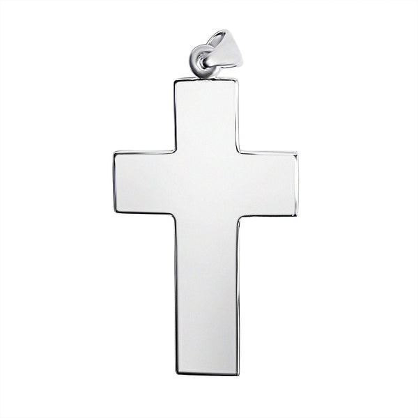 Sterling silver filigree Crucifix Cross pendant, back view.