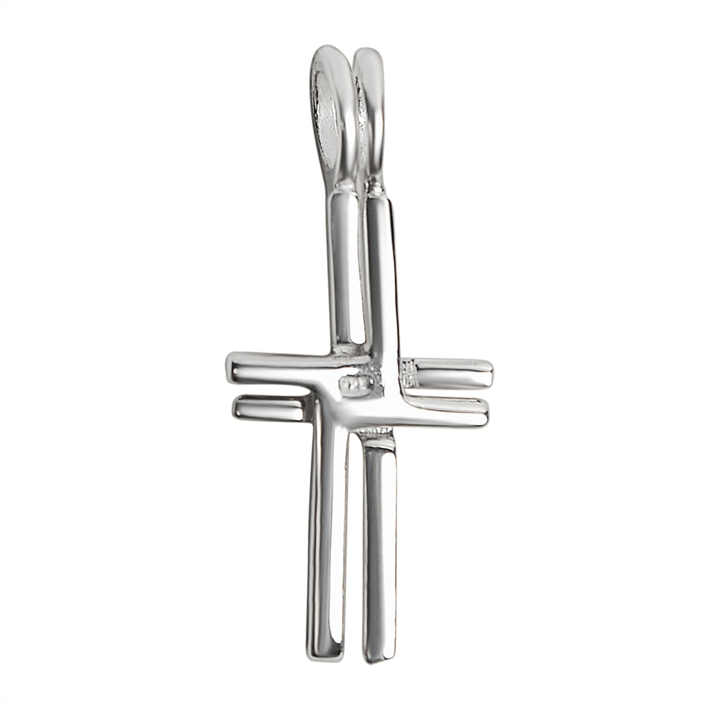 Sterling Silver Double Cross Pendant / SSP0096