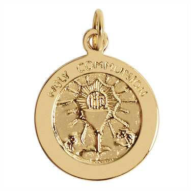 Sterling Silver 18K Gold PVD Coated "Holy Communion" Pendant / SSP0182-Handmade Silver Necklace- Hypoallergenic Jewelry- Charm Pendent- Handmade Pendant- Gift Pendent