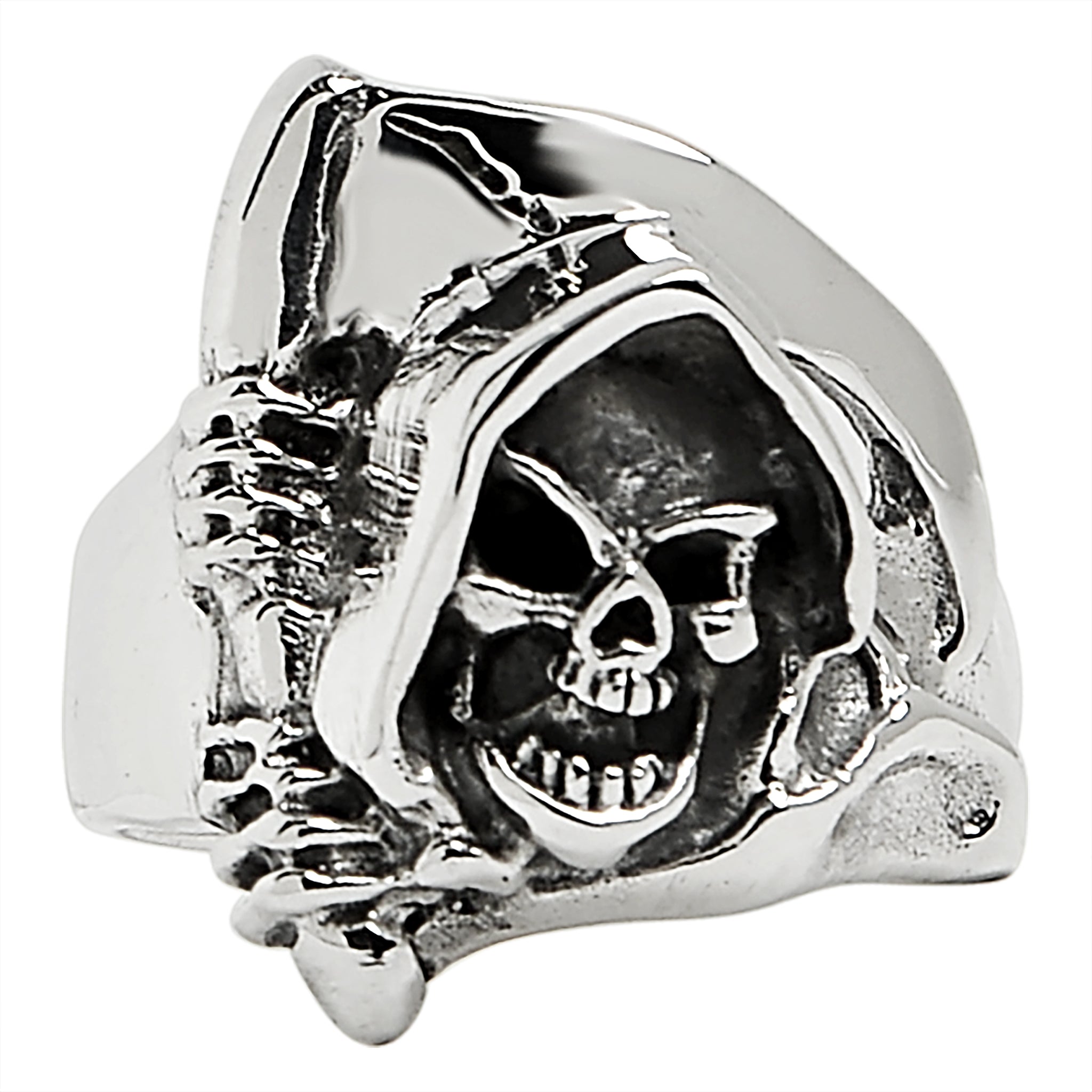 Sterling Silver Reaper Skull Ring Ssr0005 - Main Image
