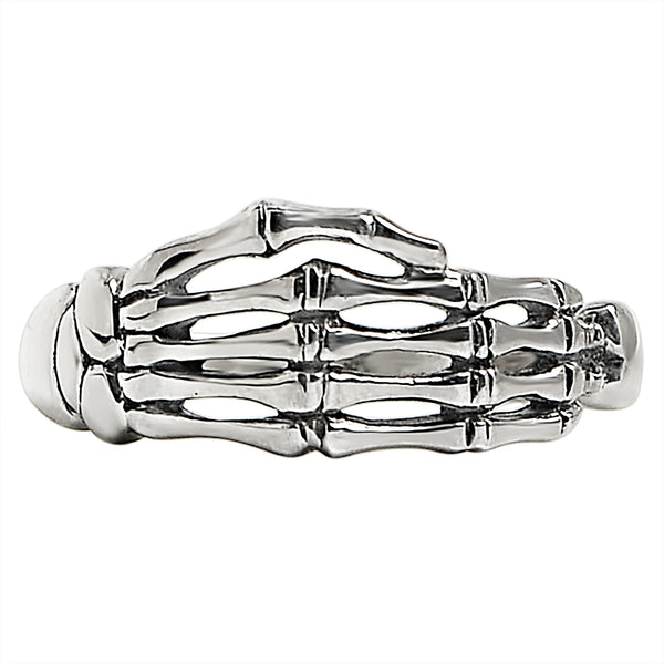 Sterling silver skeleton hand ring.
