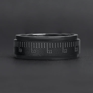 Black Ruler Stainless Steel Spinner Ring Lifestyle