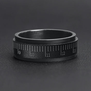 Black Ruler Stainless Steel Spinner Ring Lifestyle