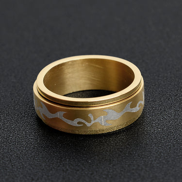 Smoke Gold Stainless Steel Spinner Ring Lifestyle