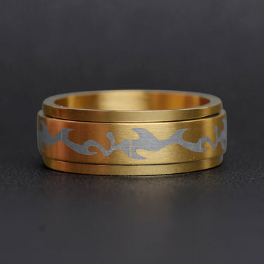 Smoke Gold Stainless Steel Spinner Ring Lifestyle
