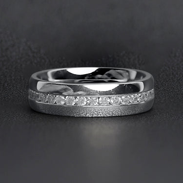 Highly Polished Stainless Steel CZ Center Ring Lifestyle