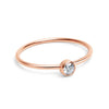 18k Rose Gold PVD Coated Stainless Steel Birthstone Stacking Ring / ZRJ1002