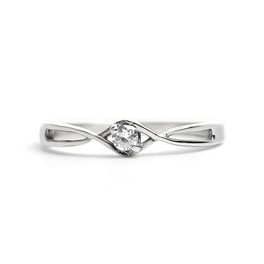 Polished Stainless Steel CZ Ring