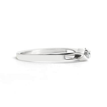 Polished Stainless Steel CZ Ring Side