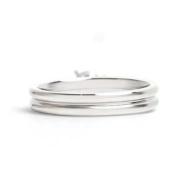 Polished Stainless Steel Double CZ Ring Back