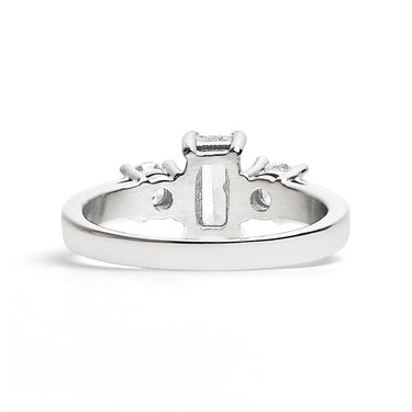 Rectangular CZ Accent Stones Ring Back