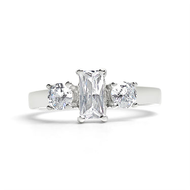 Rectangular CZ Accent Stones Ring
