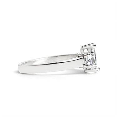 Rectangular CZ Accent Stones Ring Side