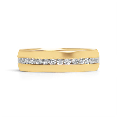 Highly Polished Gold Stainless Steel CZ Center Ring