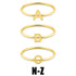 18k Gold PVD Coated Stainless Steel Initial Stacking Rings N-Z / ZRJ9021