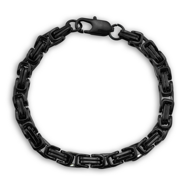 Stainless Steel Black Byzantine Chain Bracelet / BRJ9090