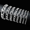 Stainless Steel Figaro Chain Bracelet / BRJ9096