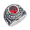United States Marine Corp Military Stainless Steel Women's Ring with Red Stone / MCR4070-gold stainless steel jewelry- stainless steel jewelries- stainless steel jewelry mens- stainless steel good for jewelry- stainless steel jewelry for women