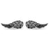 Stainless Steel CZ Angel Wings Post Earrings / ERC1008