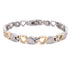 Stainless Steel Magnetic Bracelet with Gold PVD Coated Hearts / MBL019-stainless steel jewelry made in china- wholesale stainless steel jewelry- does stainless steel jewelry tarnish- stainless steel jewelry good- stainless steel jewelry cleaner