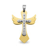18K PVD Coated Gold CZ Cross Stainless Steel Pendant / PDC0006