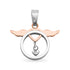 18K PVD Coated Stainless Steel Heart Wings With CZ Accent Pendant / PDC9001