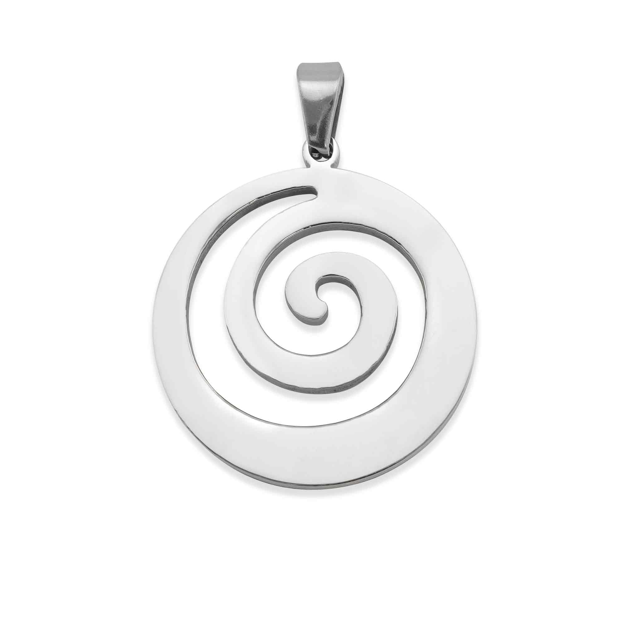 18K Gold PVD Polished Stainless Steel Swirl Cutout Pendant / SBB0040