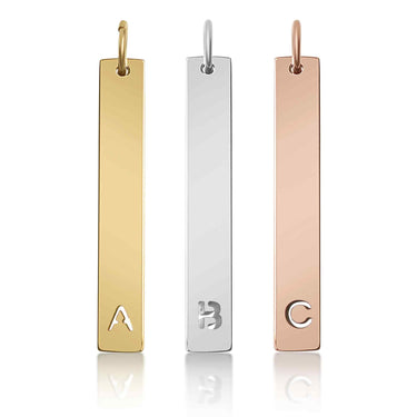 Stainless Steel Cutout Initial Pendant