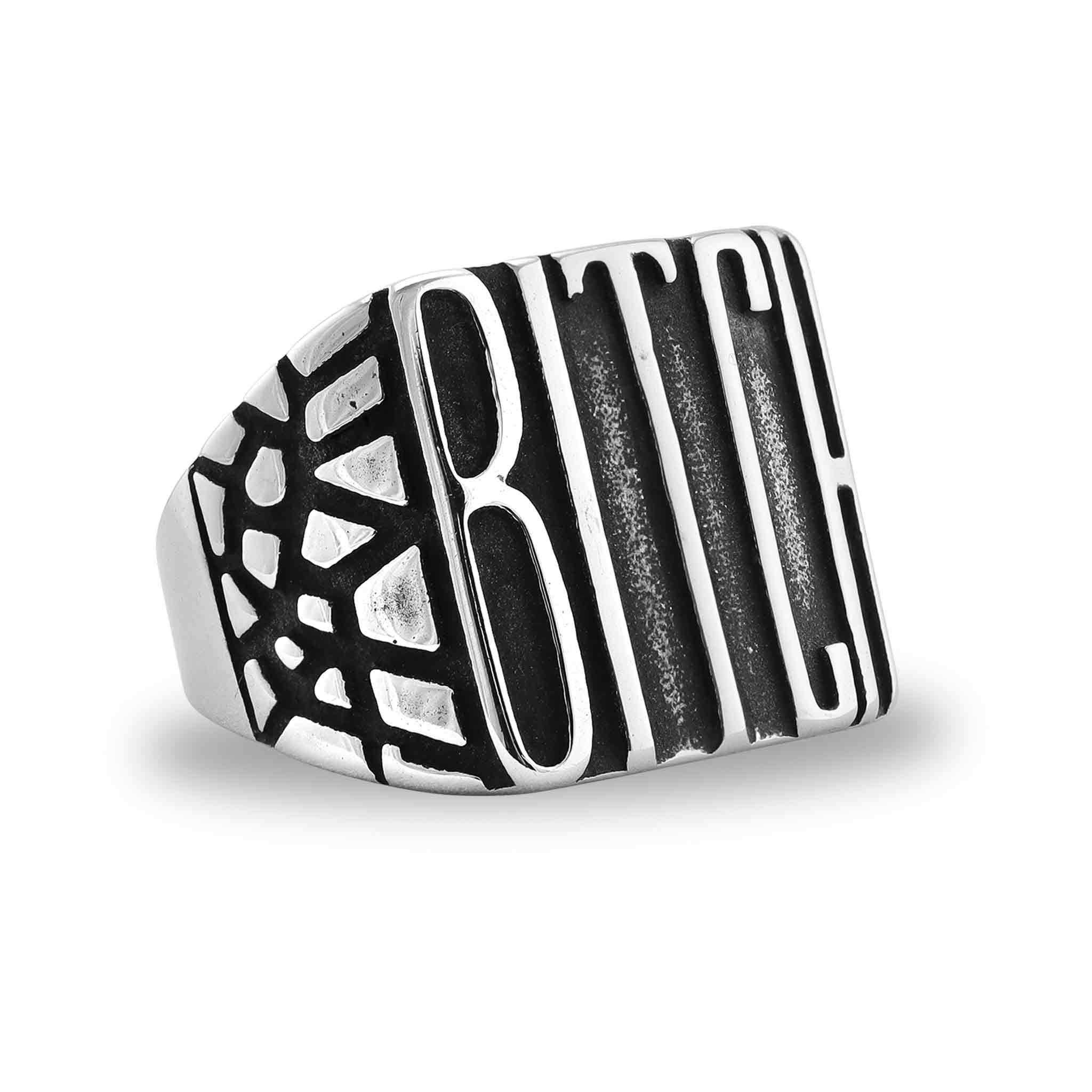 Stainless Steel "BITCH" Signet Ring / SCR4057