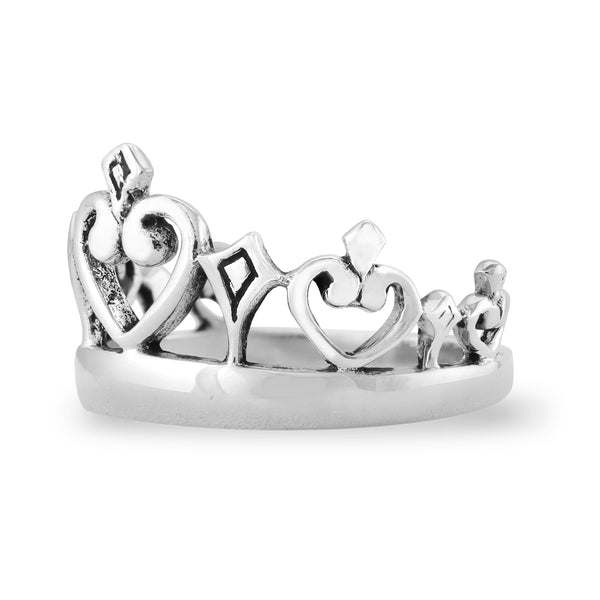 Sterling Silver Heart Tiara Ring / SSR0122
