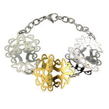 Bears Stainless Steel Gold PVD Coated Bracelet / BRK0001-stainless steel jewelry made in china- wholesale stainless steel jewelry- does stainless steel jewelry tarnish- stainless steel jewelry good- stainless steel jewelry cleaner