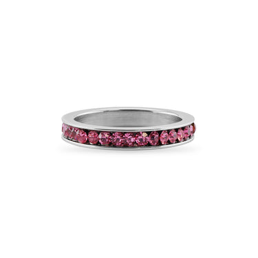 Pink CZ Center Flat Ring