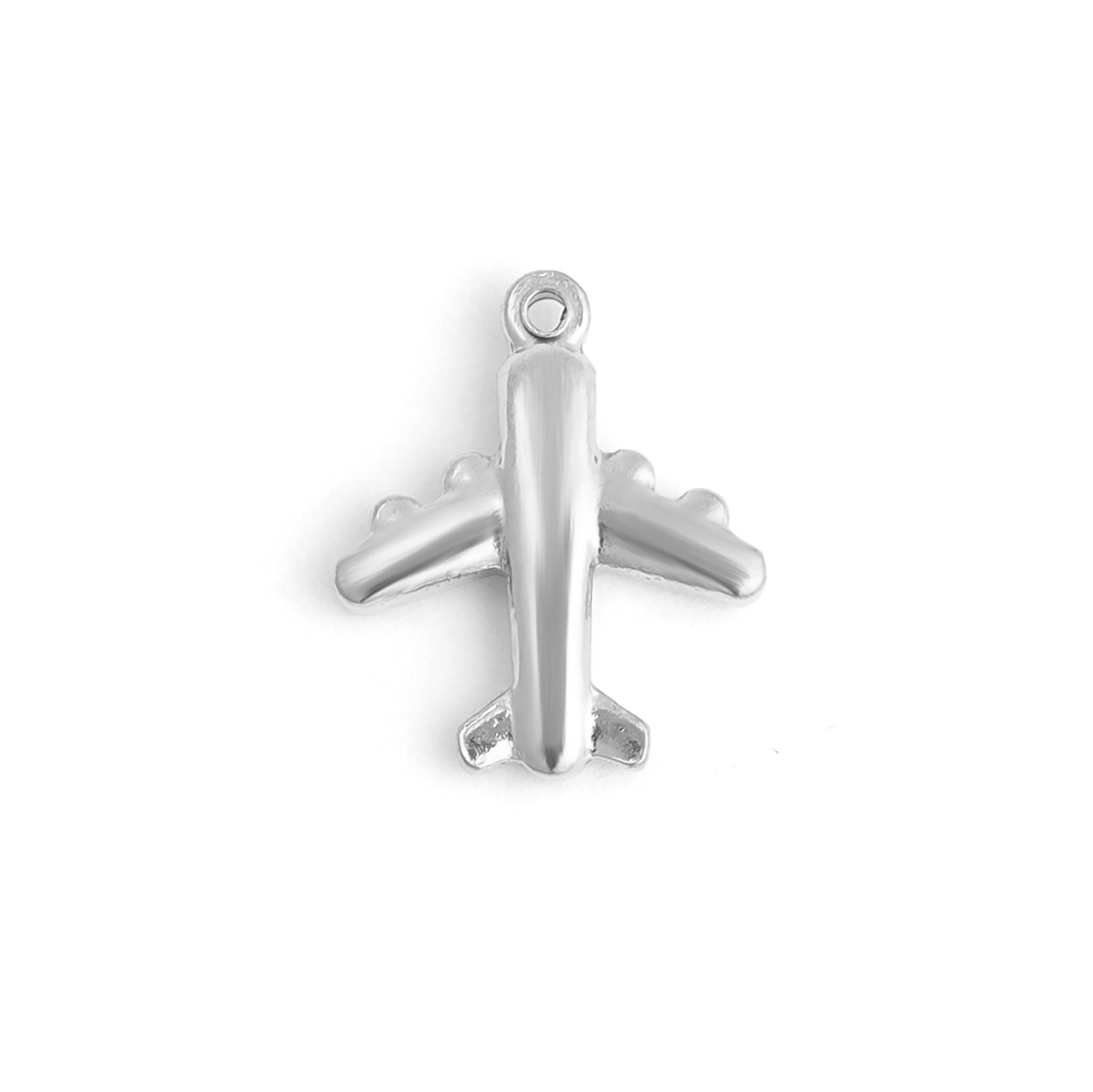 18K Gold PVD Stainless Steel Airplane Charm / PDL0095