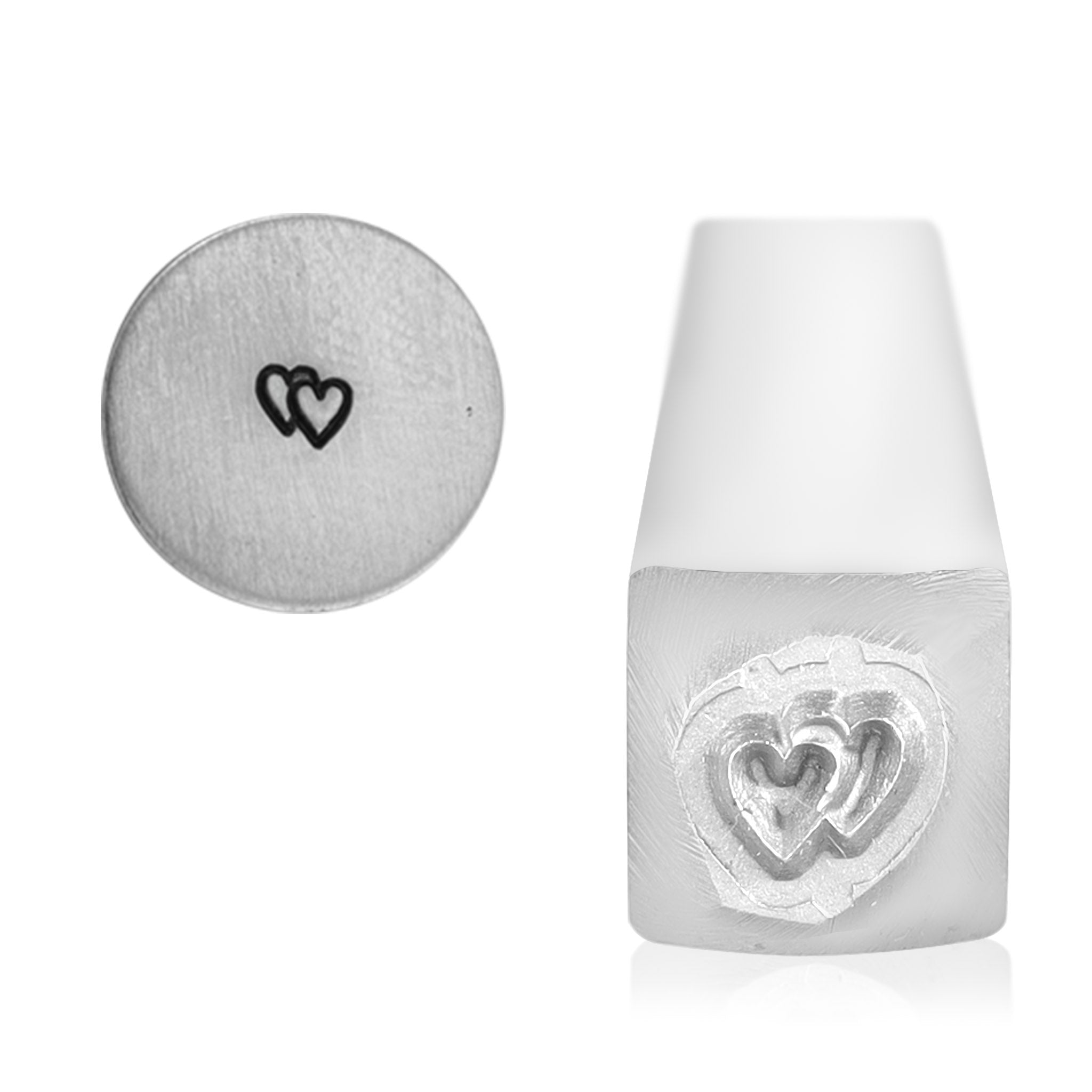 Double coeur symbole tampon/diy0027