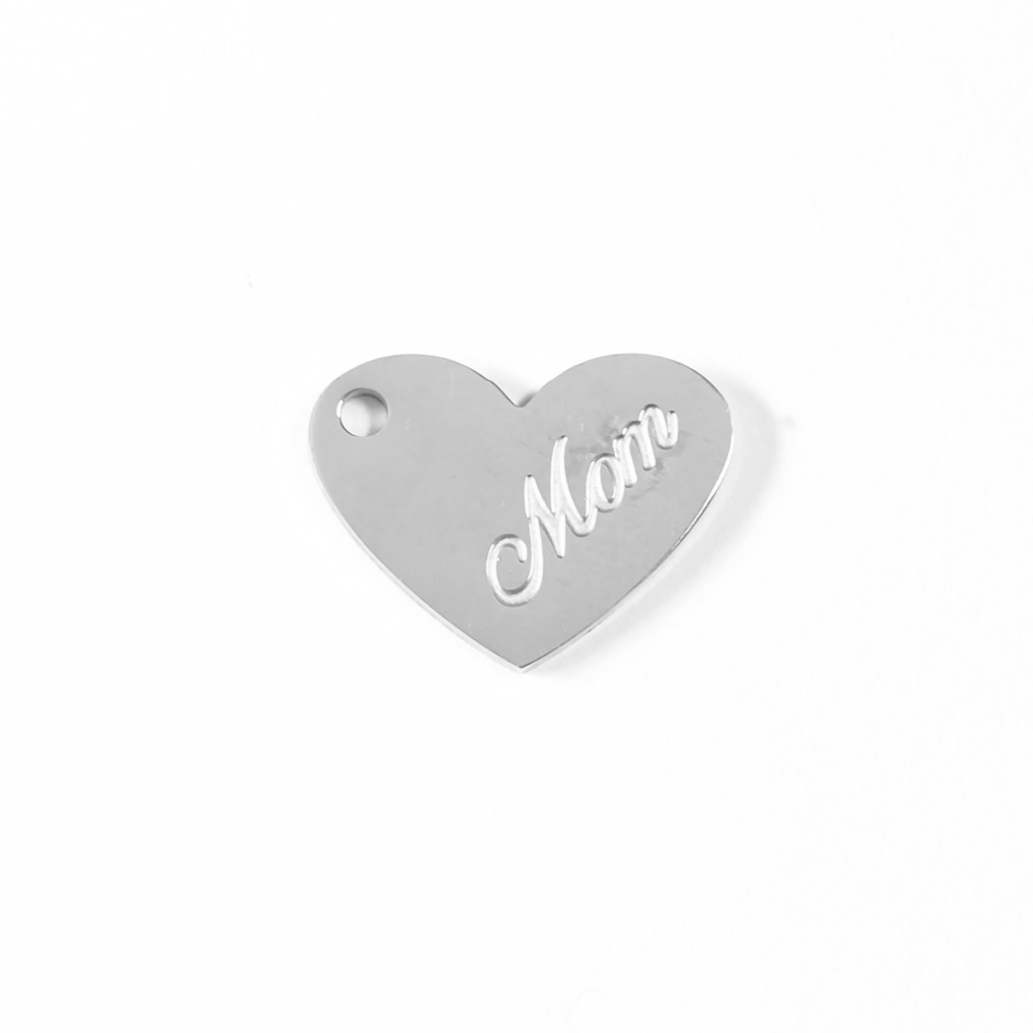 18k Gold PVD Rostfritt stål Mom Heart Charm / PDL0037
