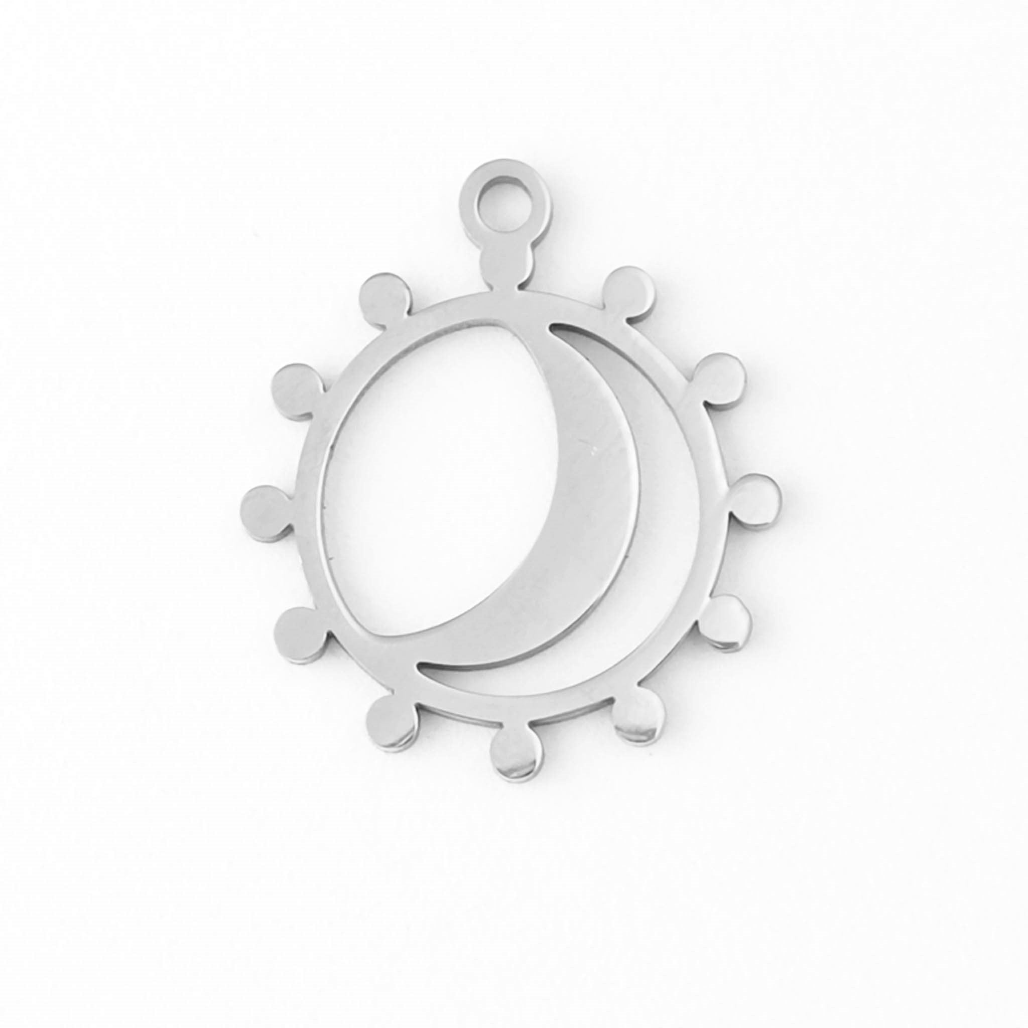 18K Gold PVD de acero inoxidable Sol y encanto de luna/PDL0040