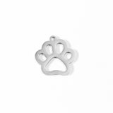 Stainless Steel Paw Print Charm