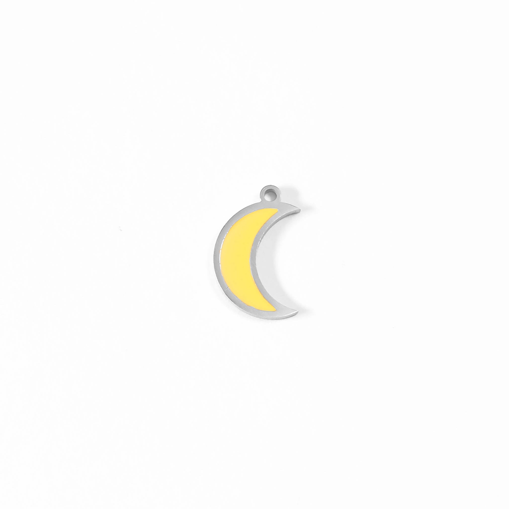 18K PVD PVD de acero inoxidable Epoxi Crescent Moon Charm/PDL0075