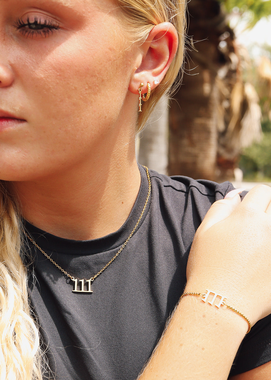 18K gull PVD rustfritt stål Angelnummer Armbånd/BRJ1003
