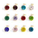 Round Birthstone Charm