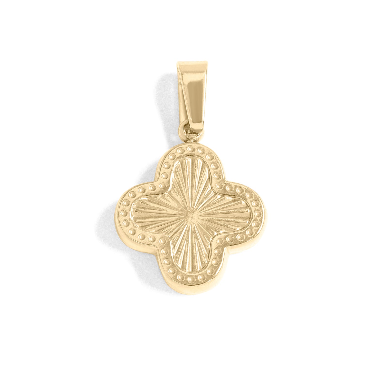 Sunburst Gold Clover Charm