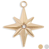 Compass star with CZ stone center
