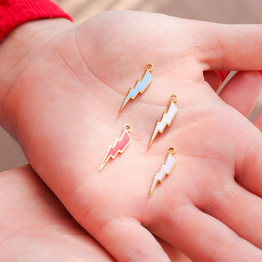 Lightning bolt epoxy charm with reflective edges scale life style
