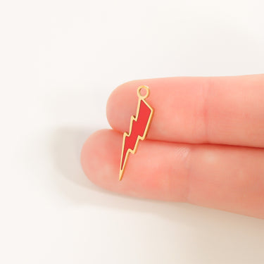 Lightning bolt epoxy charm with reflective edges scale