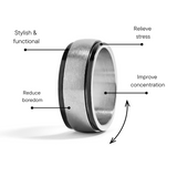 Polished Stainless Steel Black Trim Spinner Center Ring benefits graphic
